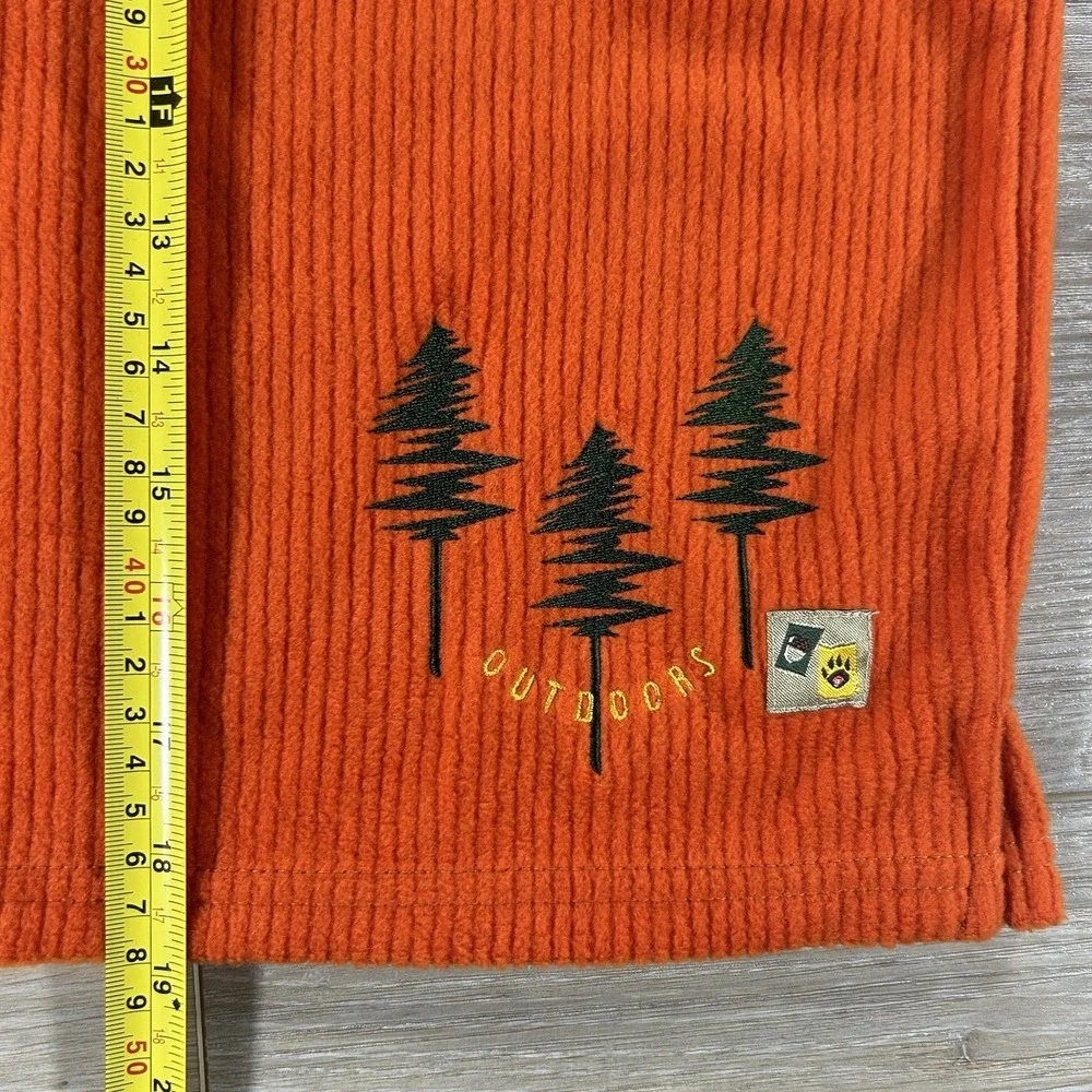 VTG 2001 Gymboree‎ 5yrs Homegrown Collection Orange Fleece Pine Trees 1/4 Zip